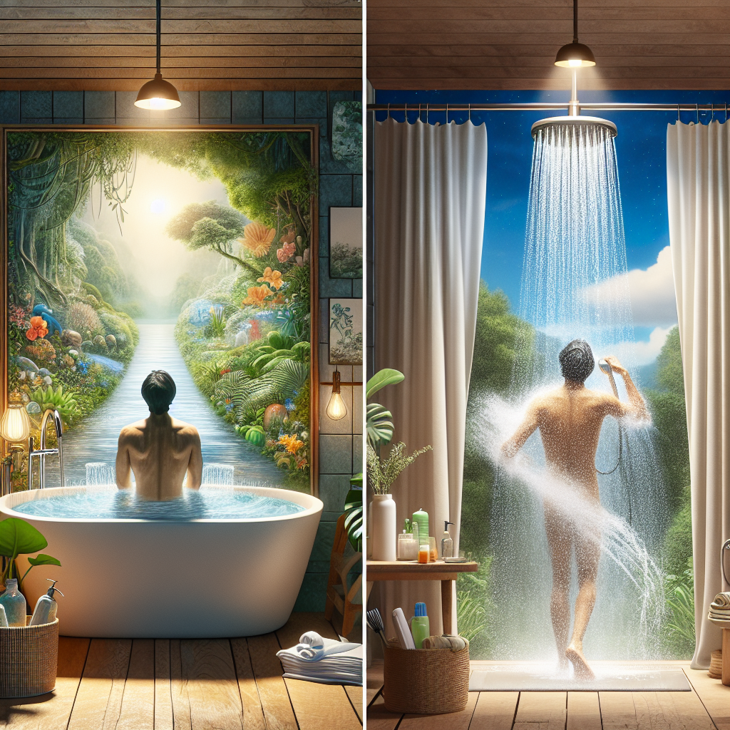 Une comparaison entre une baignoire remplie d'eau et une personne prenant une douche de 5 minutes.