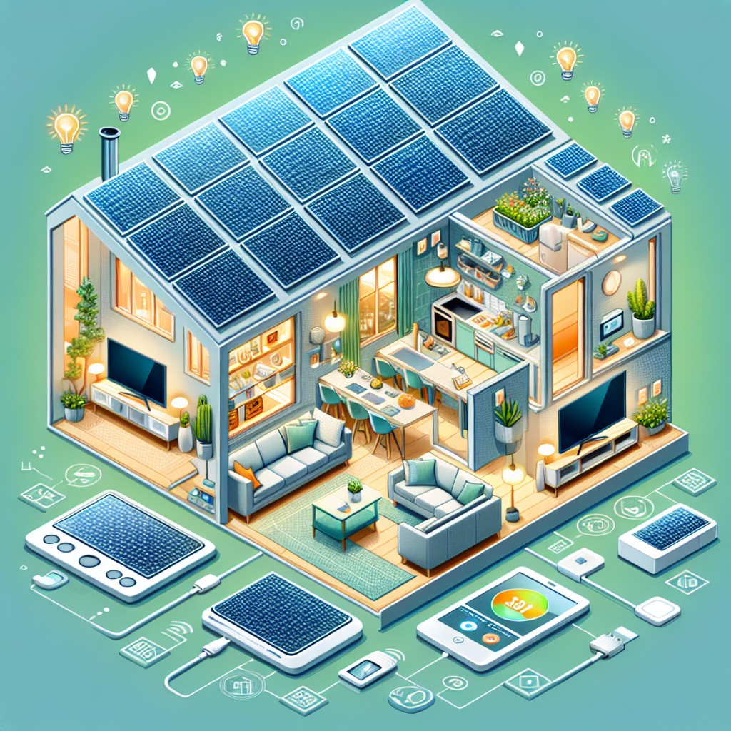 Maison avec panneaux solaires, ampoules LED et appareils débranchés
